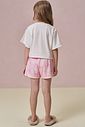 Conjunto de pijama de blusa em malha fresh com shorts em malha comfy 96036 Infanti Infantil Menina