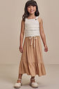 Conjunto de blusa em linho deluxe com saia midi em viscose 99162 Infanti Infantil Menina Conjunto de blusa em linho deluxe com saia midi em viscose 99162 Infanti Infantil Menina