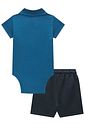 Conjunto de body polo em canelado e bermuda em moletom  sem pelúcia 99254 Johnny Fox Bebê Menino
