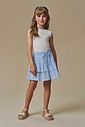 Conjunto de regata em canelado liz e saia em tricoline maquinetado. Com shorts embutido. 96968 Infanti Infantil Menina Conjunto de regata em canelado liz e saia em tricoline maquinetado. Com shorts embutido. 96968 Infanti Infantil Menina