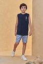 Conjunto de regata em meia malha e bermuda em nylon ergonomic com elastano 96718 Johnny Fox Teen Menino Conjunto de regata em meia malha e bermuda em nylon ergonomic com elastano 96718 Johnny Fox Teen Menino