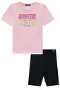 Conjunto de camiseta over em meia malha e shorts em malha poliamida com proteção UV 50+ 96493 Lilimoon Teen Menina Conjunto de camiseta over em meia malha e shorts em malha poliamida com proteção UV 50+ 96493 Lilimoon Teen Menina