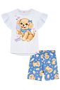 Conjunto de blusa em meia malha e bermuda biker em molecotton 96679 Kukiê Infantil Menina Conjunto de blusa em meia malha e bermuda biker em molecotton 96679 Kukiê Infantil Menina