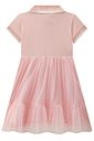 Vestido em cotton e tule com elastano 98062 Kukiê Infantil Menina