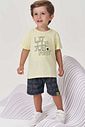 Conjunto de camiseta em meia malha e bermuda em nylon ergonomic com elastano 99249 Johnny Fox Teen Menino