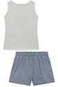 Conjunto de regata em canelado liz e shorts em tricoline com elastano 96871 Vic Teen Menina