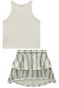 Conjunto de regata em canelado liz e saia em malha fresh com shorts embutido 96890 Vic Teen Menina