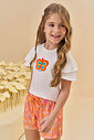 Conjunto de blusa em meia malha e shorts em molecotton 95122 Kukiê Infantil Menina Conjunto de blusa em meia malha e shorts em molecotton 95122 Kukiê Infantil Menina