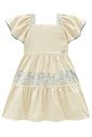 Vestido em linho santorini com elastano 99685 Kukiê Infantil Menina Vestido em linho santorini com elastano 99685 Kukiê Infantil Menina
