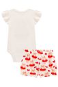 Conjunto de body em cotton com shorts em molecotton 99181 Infanti Bebê Menina