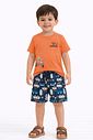 Conjunto de camiseta em meia malha e bermuda em nylon ergonomic com elastano 95041 LucBoo Infantil Menino Conjunto de camiseta em meia malha e bermuda em nylon ergonomic com elastano 95041 LucBoo Infantil Menino