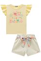 Conjunto de blusa em meia malha e shorts em moletom sem pelúcia 95425 Infanti Infantil Menina Conjunto de blusa em meia malha e shorts em moletom sem pelúcia 95425 Infanti Infantil Menina