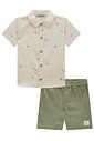Conjunto de camisa em verano linho plus e bermuda em sarja ônix com elastano 98171 LucBoo Infantil Menino Conjunto de camisa em verano linho plus e bermuda em sarja ônix com elastano 98171 LucBoo Infantil Menino