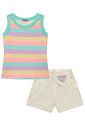Conjunto de regata em canelado e shorts em sarja com elastano 98321 Infanti Infantil Menina Conjunto de regata em canelado e shorts em sarja com elastano 98321 Infanti Infantil Menina
