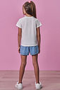 Conjunto de blusa em meia malha e shorts em jeans 99227 Vic Teen Menina Conjunto de blusa em meia malha e shorts em jeans 99227 Vic Teen Menina