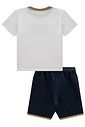 Conjunto de camiseta em meia malha e bermuda em moletom sem pelúcia 97911 LucBoo Infantil Menino