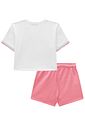 Conjunto de blusa em meia malha e shorts saia em moletom botonê sem pelúcia 95685 Infanti Infantil Menina