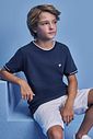 Conjunto de camiseta em meia malha e bermuda em sarja girassol com elastano 98834 Johnny Fox Teen Menino