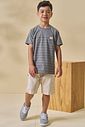 Conjunto de camiseta em meia malha e bermuda em linho santorine com elastano 97176 LucBoo Infantil Menino Conjunto de camiseta em meia malha e bermuda em linho santorine com elastano 97176 LucBoo Infantil Menino