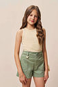 Shorts em sarja com elastano 94609 Vic Teen Menina Shorts em sarja com elastano 94609 Vic Teen Menina