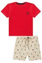 Conjunto de camiseta em meia malha e bermuda em linho santorine com elastano 95451 LucBoo Infantil Menino Conjunto de camiseta em meia malha e bermuda em linho santorine com elastano 95451 LucBoo Infantil Menino