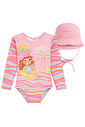 Conjunto de maiô e chapéu em malha com proteção UV50+ 96249 Kukiê Bebê Menina Conjunto de maiô e chapéu em malha com proteção UV50+ 96249 Kukiê Bebê Menina