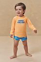 Conjunto de camiseta e sunga em malha uv dry com proteção UV50+ 95716 Johnny Fox Bebê Menino