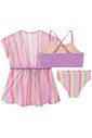 Trio de biquíni em malha UV dry com proteção UV 50+ e saida de praia em tela fashion 96452 Lilimoon Teen Menina Trio de biquíni em malha UV dry com proteção UV 50+ e saida de praia em tela fashion 96452 Lilimoon Teen Menina