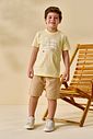 Conjunto de camiseta em meia malha e bermuda em sarja girassol com elastano 97186 LucBoo Infantil Menino Conjunto de camiseta em meia malha e bermuda em sarja girassol com elastano 97186 LucBoo Infantil Menino