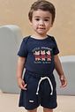Conjunto de body e bermuda em suedine 95158 Johnny Fox Bebê Menino