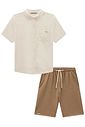 Conjunto de camisa em verano chambray e bermuda em cotton jeans com elastano 96723 Johnny Fox Teen Menino Conjunto de camisa em verano chambray e bermuda em cotton jeans com elastano 96723 Johnny Fox Teen Menino