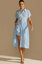 Vestido chemise midi em jacquard de algodão 96755 Linzzi Vestido chemise midi em jacquard de algodão 96755 Linzzi