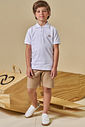 Conjunto de camisa polo em piquet com elastano e bermuda em linho santorine com elastano 94568 LucBoo Infantil Menino Conjunto de camisa polo em piquet com elastano e bermuda em linho santorine com elastano 94568 LucBoo Infantil Menino