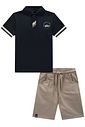 Conjunto de camisa polo em meia malha e bermuda em linho santorine com elastano 92461 LucBoo Infantil Menino Conjunto de camisa polo em meia malha e bermuda em linho santorine com elastano 92461 LucBoo Infantil Menino