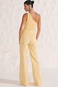 Calça wide leg cintura alta em sarja 86565 Linzzi