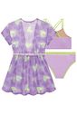 Trio de biquíni em malha UV dry com proteção solar UV 50+ e saída de praia em tela fashion 99473 Lilimoon Teen Menina