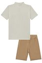 Conjunto de bata em meia malha e bermuda em sarja girassol com elastano 96609 LucBoo Infantil Menino Conjunto de bata em meia malha e bermuda em sarja girassol com elastano 96609 LucBoo Infantil Menino