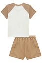 Conjunto de blusa em cotton e shorts em sarja com elastano 99086 Vic Teen Menina Conjunto de blusa em cotton e shorts em sarja com elastano 99086 Vic Teen Menina