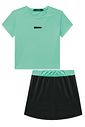Conjunto de blusa e saia com shorts embutido em malha poliamida UV 50+ 96485 Lilimoon Teen Menina Conjunto de blusa e saia com shorts embutido em malha poliamida UV 50+ 96485 Lilimoon Teen Menina