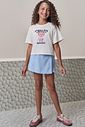 Conjunto de blusa em meia malha e short saia em tecido new positano 98809 Lilimoon Teen Menina Conjunto de blusa em meia malha e short saia em tecido new positano 98809 Lilimoon Teen Menina