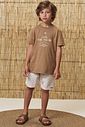 Conjunto de camiseta em meia malha e bermuda em moletom linho sem pelúcia 99004 LucBoo Infantil Menino Conjunto de camiseta em meia malha e bermuda em moletom linho sem pelúcia 99004 LucBoo Infantil Menino