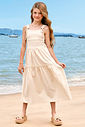 Vestido midi em linho com elastano 94427 Vic Teen Menina Vestido midi em linho com elastano 94427 Vic Teen Menina