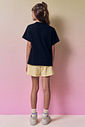 Conjunto de blusa em meia malha e shorts em moletom sem pelúcia 96985 Vic Teen Menina