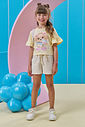 Conjunto de blusa em meia malha e shorts em moletom sem pelúcia 96599 Kukiê Infantil Menina Conjunto de blusa em meia malha e shorts em moletom sem pelúcia 96599 Kukiê Infantil Menina