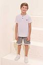 Conjnto de camiseta em meia malha e bermuda em moletom sem pelúcia 97292 LucBoo Infantil Menino