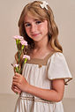 Vestido em linho deluxe 98882 Infanti Infantil Menina Vestido em linho deluxe 98882 Infanti Infantil Menina