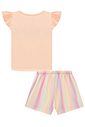 Conjunto de pijama de blusa em meia malha e shorts em malha comfy 96211 Infanti Infantil Menina