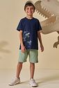 Conjunto de camiseta em meia malha e bermuda em moletwill com elastano 94845 LucBoo Infantil Menino Conjunto de camiseta em meia malha e bermuda em moletwill com elastano 94845 LucBoo Infantil Menino