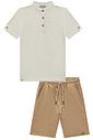 Conjunto de bata em meia malha e bermuda em sarja girassol com elastano 96609 LucBoo Infantil Menino Conjunto de bata em meia malha e bermuda em sarja girassol com elastano 96609 LucBoo Infantil Menino