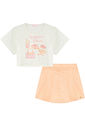 Conjunto de blusa em malha power e short saia em sarja com elastano 96788 Kukiê Infantil Menina